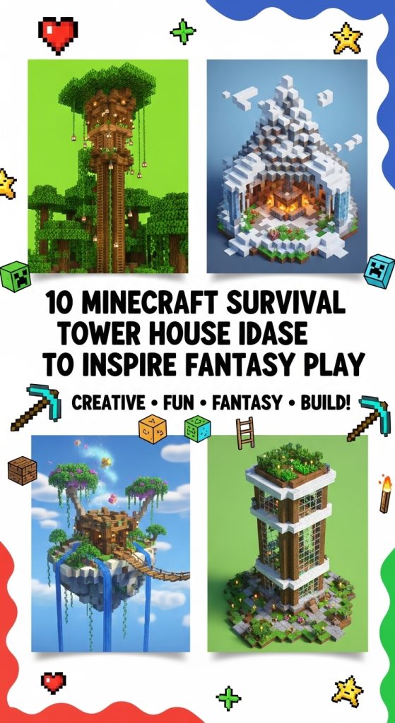 10 Minecraft Survival Tower House Base Ideas to Inspire Fantasy Play