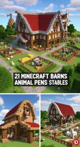 21 Minecraft Barns Animal Pens Stables