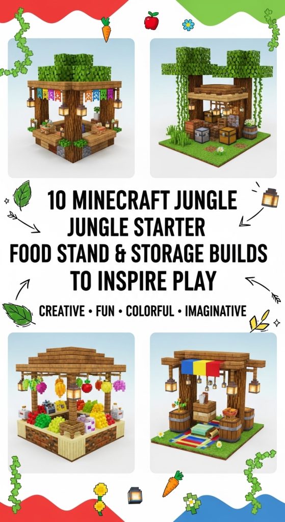 10 Minecraft Jungle Starter Food Stand & Storage